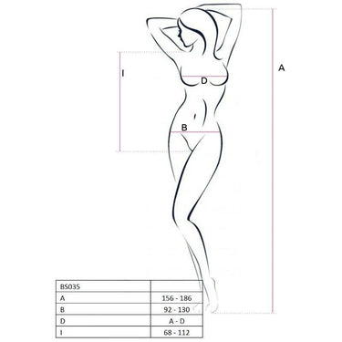 Bodystocking a Rete Crothless Aperto Passion Nero Seduzione Unica